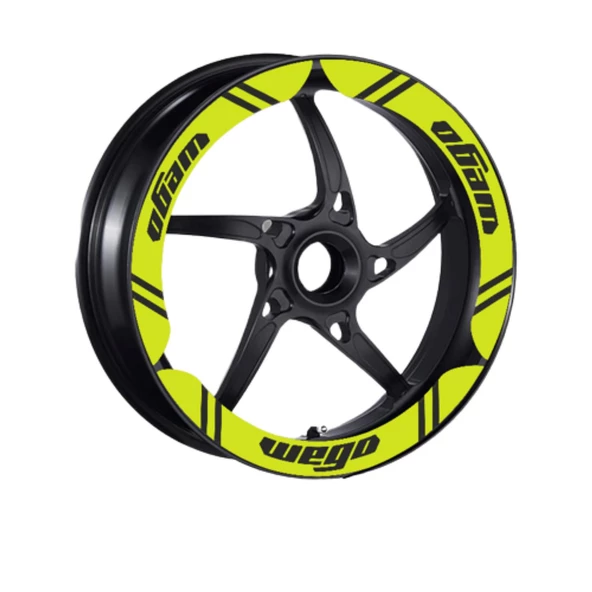 Tvs Wego 110 2012 - 2024 Uyumlu Flo Sarı Geniş 1 Set Jant Şeridi ürün görseli