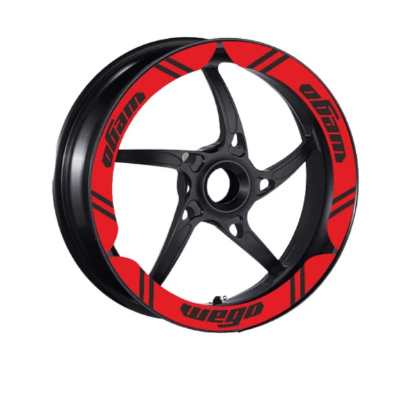 Tvs Wego 110 2012 - 2024 Uyumlu Kırmızı Geniş 1 Set Jant Şeridi ürün görseli