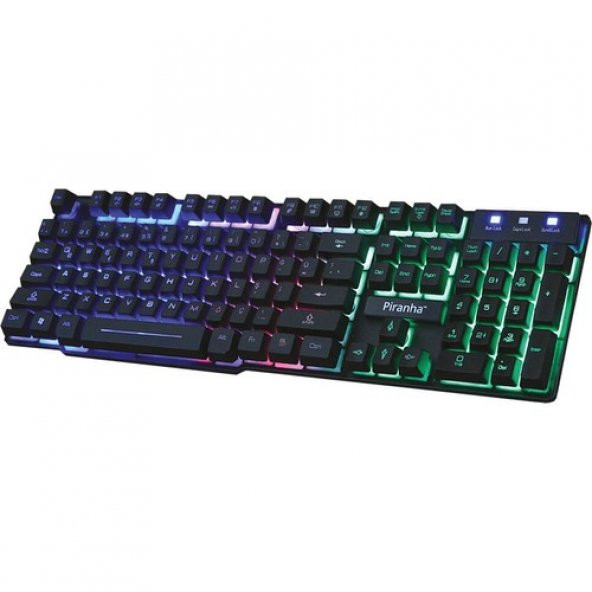 Piranha 2345 Gaming Keyboard Oyuncu Klavyesi Kumaş Kablo 7 RGB