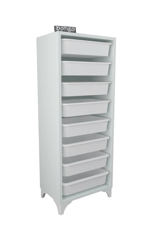 Bofigo 8 Sepetli Dolap Çok Amaçlı Dolap Oyuncak Dolabı Dora Beyaz - 4