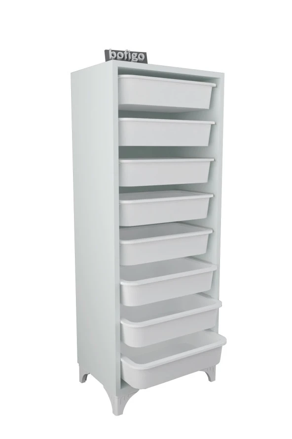 Bofigo 8 Sepetli Dolap Çok Amaçlı Dolap Oyuncak Dolabı Dora Beyaz - 5