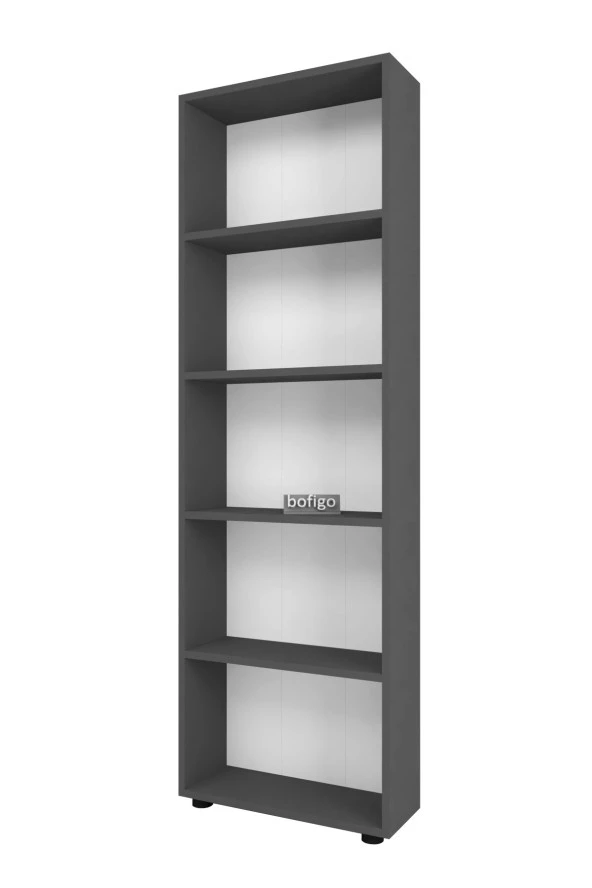 Bofigo Dekoratif 5 Raflı Kitaplık Modern Kitaplık Antrasit - 6