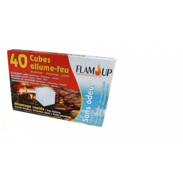 Flam Up Teknolojik Şömine Barbekü Mangal Tutuşturucu Beyaz Çıra 40 lı 1 Paket