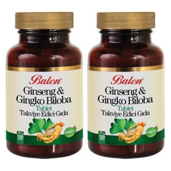 2 Adet Balen Ginseng&Ginkgo Biloba 720 MG 120 Tablet