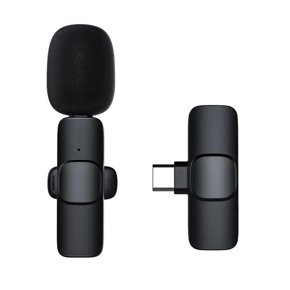 Kablosuz yaka mikrofonu Type C wireless harici yaka mikrofonu