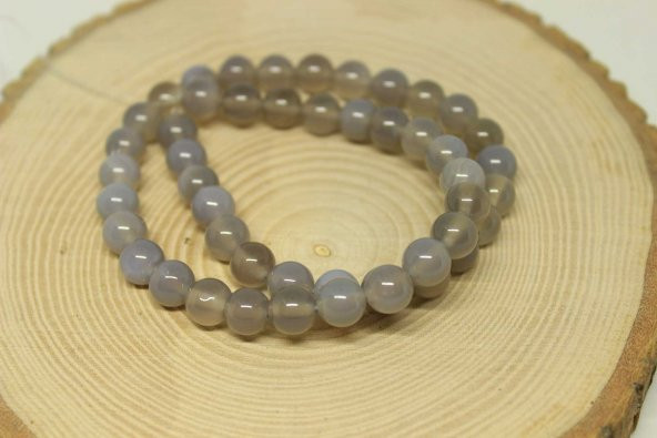 Akik Taşı YARIM Dizi 8mm (24020) (18cm uzunluğundadır) ürün görseli