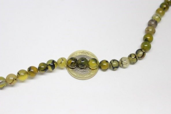 Akik Taşı YARIM Dizi 8mm (4203) (18cm uzunluğundadır) - Resim 3