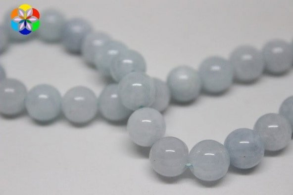 Akuamarin Taşı YARIM Dizi 8mm (18cm uzunluğundadır)