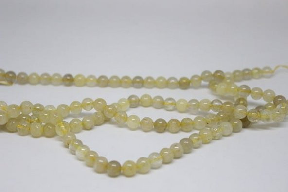 Gold Beril Taşı 8mm YARIM Dizi (18cm uzunluğundadır)