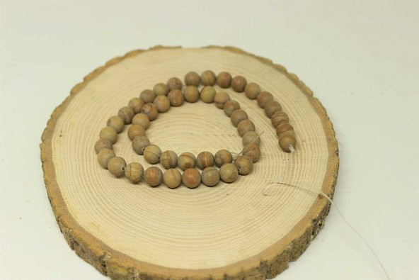 Jasper Taşı YARIM Dizi 8mm (22475) (18cm uzunluğundadır)