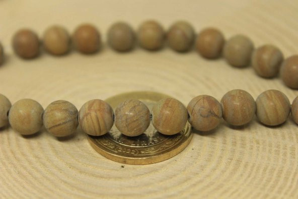 Jasper Taşı YARIM Dizi 8mm (22475) (18cm uzunluğundadır) - 2