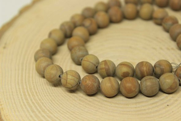 Jasper Taşı YARIM Dizi 8mm (22475) (18cm uzunluğundadır) - 4