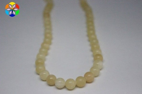 Kalsit Taşı YARIM Dizi 8mm (18cm uzunluğundadır) - Resim 2