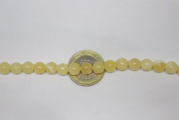 Kalsit Taşı YARIM Dizi 8mm (18cm uzunluğundadır) - Resim 4