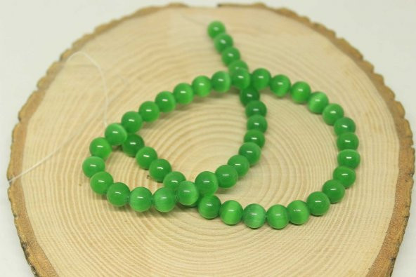 Kedi Gözü Taşı YARIM Dizi 8mm (24165) (18cm uzunluğundadır) ürün görseli