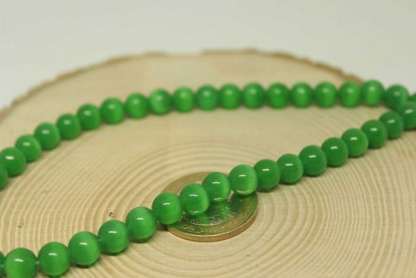 Kedi Gözü Taşı YARIM Dizi 8mm (24165) (18cm uzunluğundadır) - Resim 2