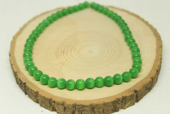 Kedi Gözü Taşı YARIM Dizi 8mm (24165) (18cm uzunluğundadır) - Resim 3