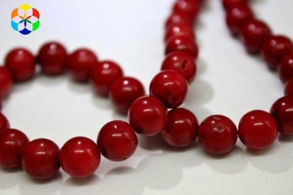 Mercan YARIM Dizi 8-9mm (Boyalıdır) (18cm uzunluğundadır) ürün görseli