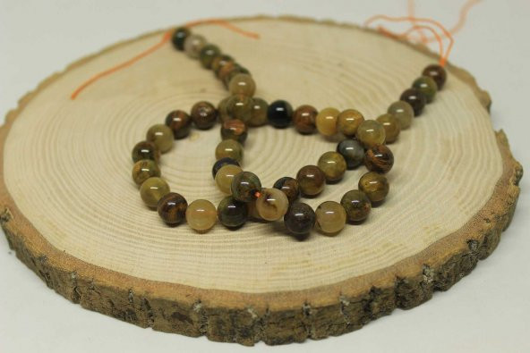 Pietersite Taşı YARIM Dizi 8mm (18cm uzunluğundadır) - Resim 3