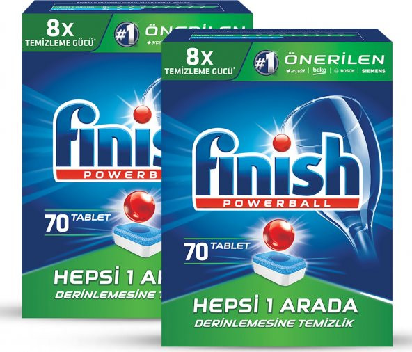 Finish Hepsi Bir Arada 70 Adet 2'li Paket Bulaşık Makinesi Tableti - 2