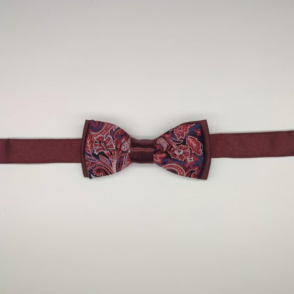 MORDİNO Çiçek Bahçeli Bordo Çocuk Papyon