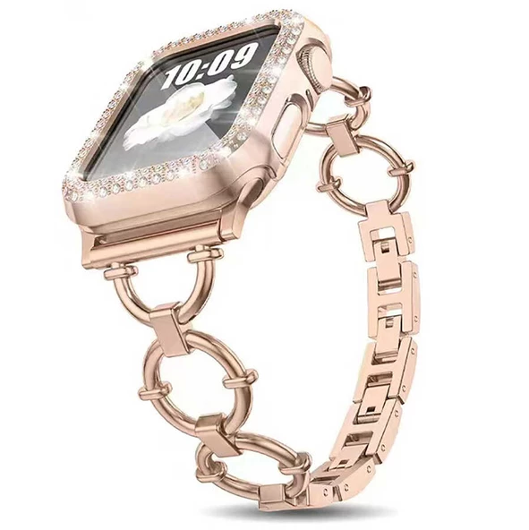 Apple Watch 42mm KRD-56 Halka Tasarım Metal Kordon - 5