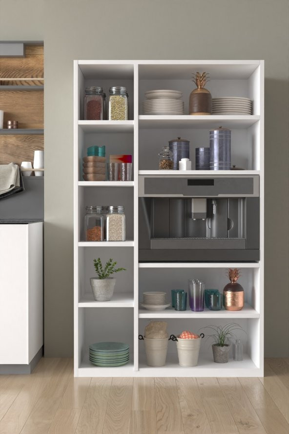 AEKA Ae-3030 Duygu 5 Kapaklı Beyaz Çok Amaçlı Mutfak, Banyo,kiler,balkon Dolabı - 2