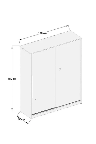 AEKA Ae-4001 Zambak Sürgülü Dolap Çok Raflı Çekmeceli Askılı Sonomo/beyaz Kapaklı Gardırop - 3