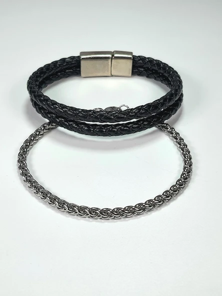 JTAW23ÇEB1111 PASLANMAZ ÇELİK ve HAKİKİ DERİ KOMBİN BİLEKLİK KUTULU GARANTİLİ - Resim 4