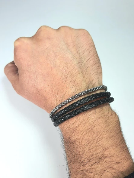 JTAW23ÇEB1111 PASLANMAZ ÇELİK ve HAKİKİ DERİ KOMBİN BİLEKLİK KUTULU GARANTİLİ - Resim 3