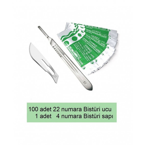 Bistüri Neşter Sapı No:4 (100 Adet 22 Numara Bistüri Ucu Ile Birlikte )