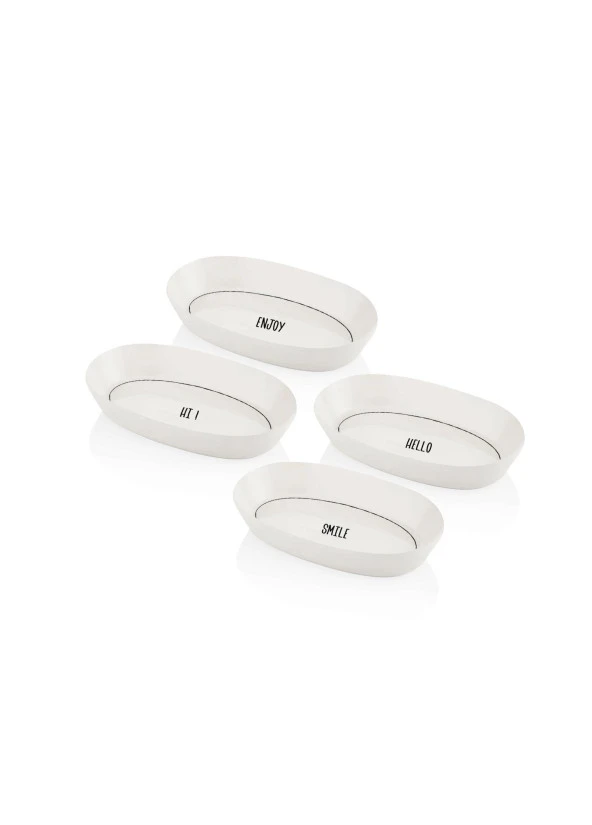 The Mia Daily Tunes Oval Servis 4lü Set 17cm