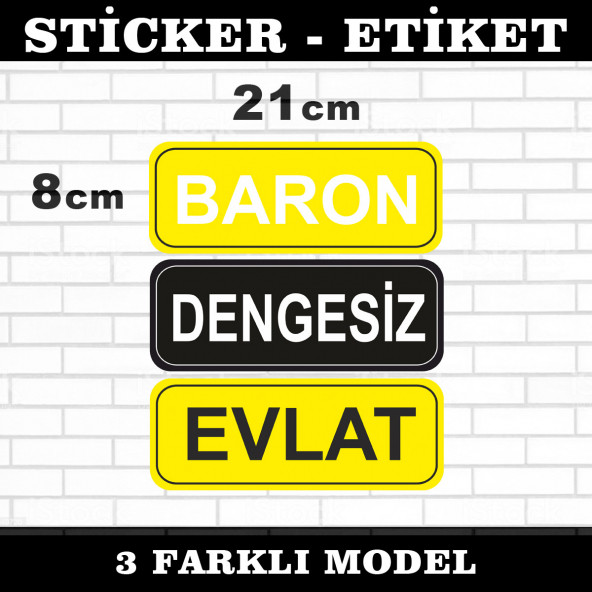 baron dengesiz evlat 3lü sticker seti