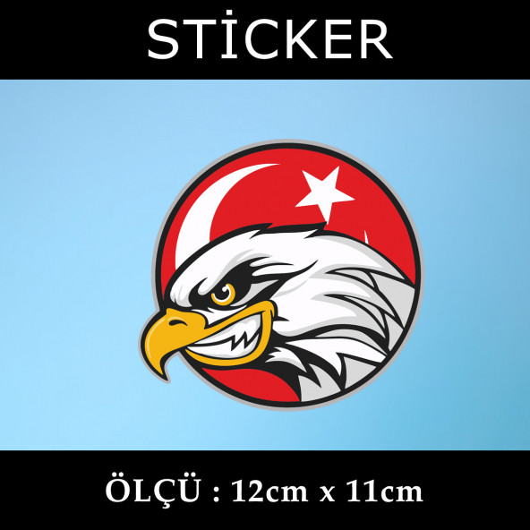Bayrak kartal sticker  2 ADET - 1