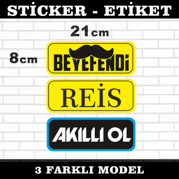 Beyefendi reis akıllı ol 3lü sticker seti