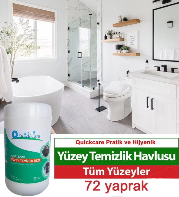 QUICKCARE Dezenfektanlı Yüzey Temizlik Havlusu 72 Yaprak- Limon Kokulu - 3