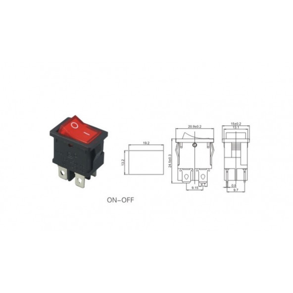 Mini Işıklı Anahtar 4P - 2