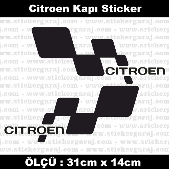 Citroen yan kapı şerit sticker 2li ürün görseli