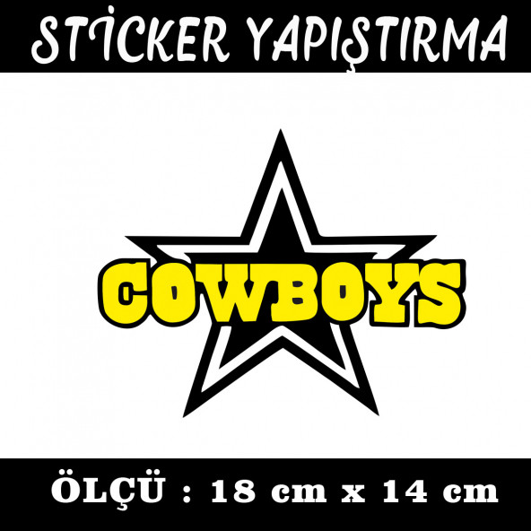 Cowboys sticker 2 ADET ürün görseli