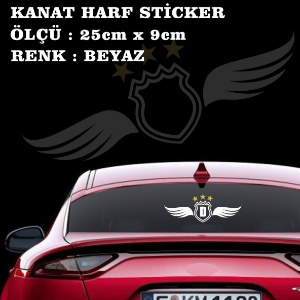 D Harfi alfabe sticker  kanat ürün görseli