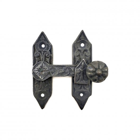 Antika Tarz Dekoratif Kapı, Pencere Mandalı - 86x72 mm, Oksit - 2
