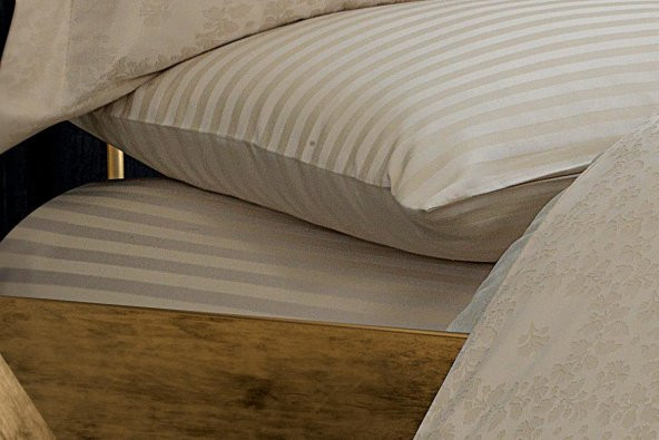 Finezza Jardin Bambu Jakar Kumaş Bej ikili Oksford 60*80 cm Yastık Kılıfı - 1302 - 4