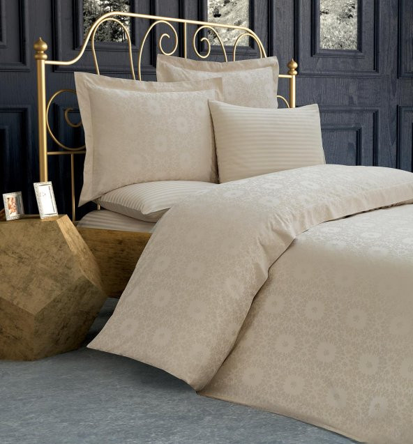 Finezza Jardin Bambu Jakar Kumaş Bej ikili Oksford 60*80 cm Yastık Kılıfı - 1302 - 5