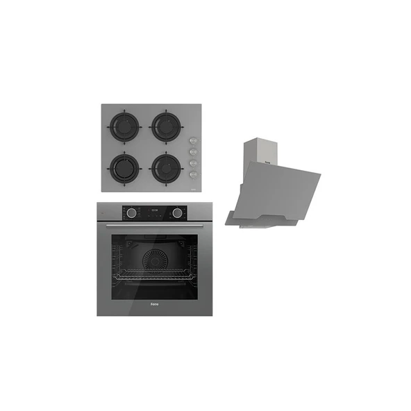 Ferre Fryart Cs Serisi Gri Ankastre Set ( Cs208 + Xe63cpr + D065)
