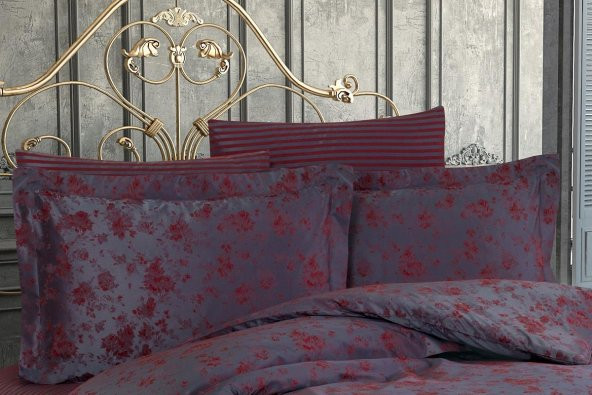 Finezza Rita Bambu Jakar Kumaş Bordo Nevresim 200x220 cm -  1304 - 4