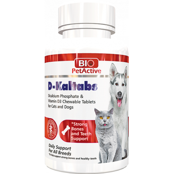 Biopetactive D-Kaltabs Kedi ve Köpekler için Kalsiyum Tableti 84lü