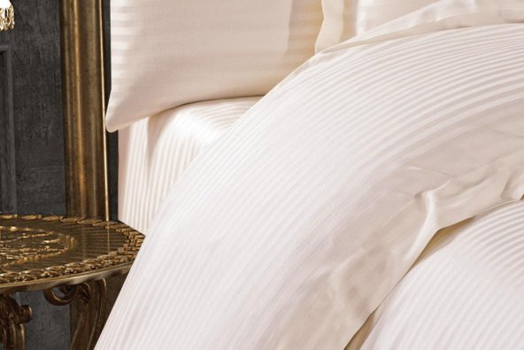 Finezza Bella Bambu Jakar Kumaş Krem Nevresim 200x220 cm -  1307 - Resim 4