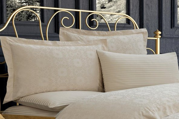 Finezza Jardin Bambu Jakar Kumaş Bej Nevresim 200x220 cm -  1308 - 3