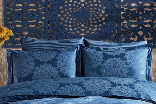 Finezza Tiara Bambu Jakar Kumaş İndigo Nevresim 200x220 cm -  1309 - 4
