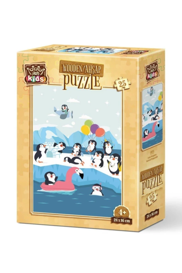 Art Puzzle Art Kids Sevimli Penguenler 25 Parça Ahşap Puzzle